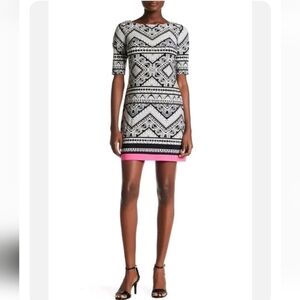 ELIZA J Elbow Sleeve Printed Shift Dress, SZ 8